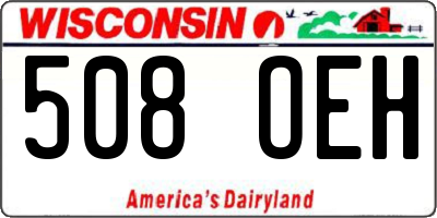 WI license plate 508OEH