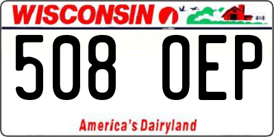 WI license plate 508OEP