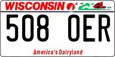 WI license plate 508OER