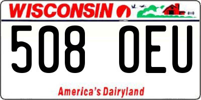 WI license plate 508OEU