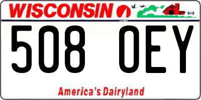 WI license plate 508OEY