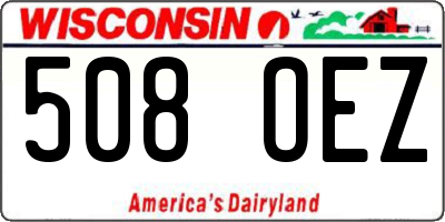 WI license plate 508OEZ