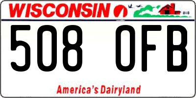 WI license plate 508OFB