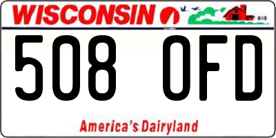 WI license plate 508OFD