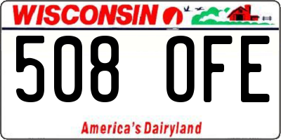 WI license plate 508OFE