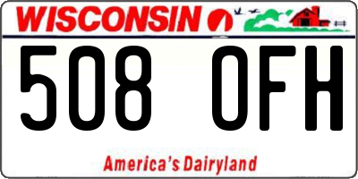 WI license plate 508OFH