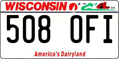 WI license plate 508OFI