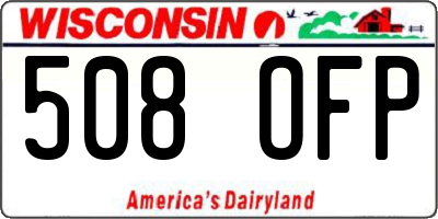 WI license plate 508OFP