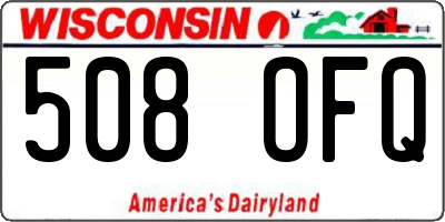 WI license plate 508OFQ