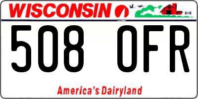 WI license plate 508OFR