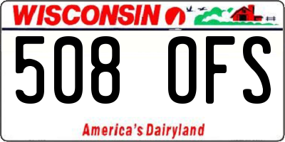 WI license plate 508OFS