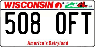 WI license plate 508OFT