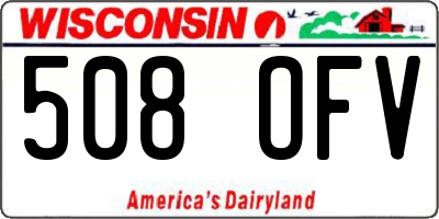 WI license plate 508OFV