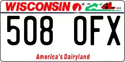WI license plate 508OFX