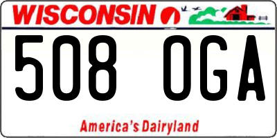 WI license plate 508OGA