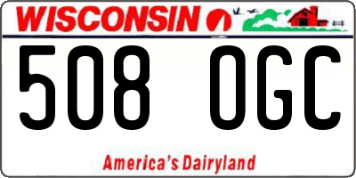 WI license plate 508OGC