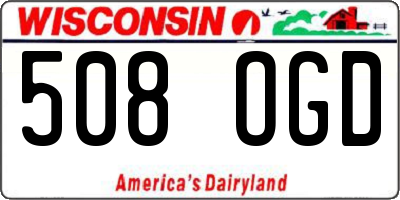 WI license plate 508OGD