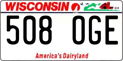 WI license plate 508OGE