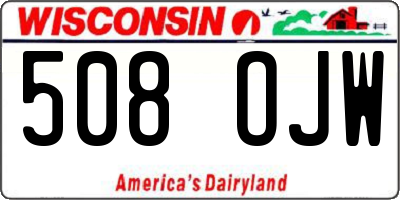 WI license plate 508OJW