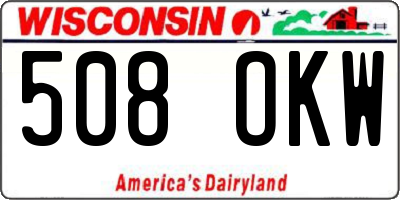 WI license plate 508OKW
