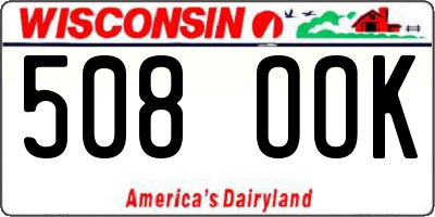 WI license plate 508OOK