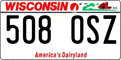 WI license plate 508OSZ