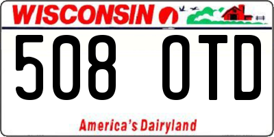 WI license plate 508OTD