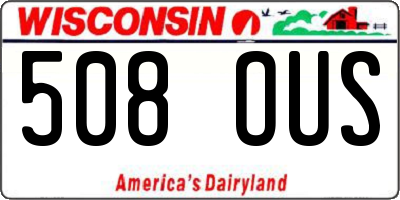 WI license plate 508OUS