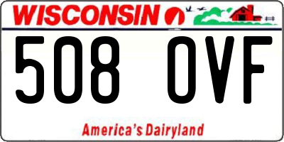 WI license plate 508OVF