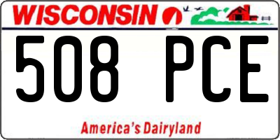 WI license plate 508PCE
