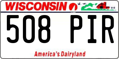 WI license plate 508PIR