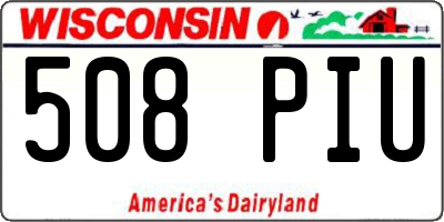 WI license plate 508PIU
