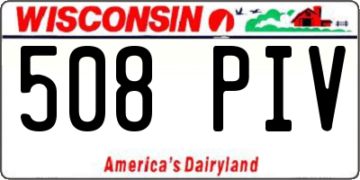 WI license plate 508PIV