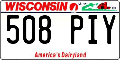 WI license plate 508PIY