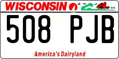 WI license plate 508PJB