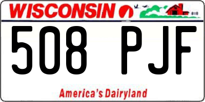 WI license plate 508PJF