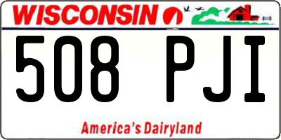 WI license plate 508PJI