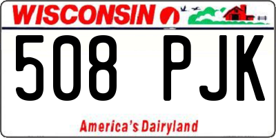WI license plate 508PJK