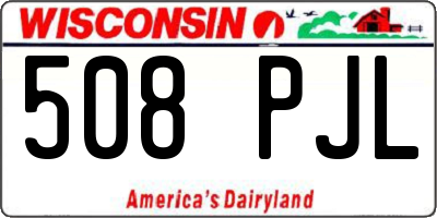 WI license plate 508PJL