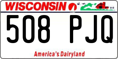 WI license plate 508PJQ