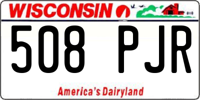 WI license plate 508PJR