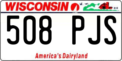 WI license plate 508PJS