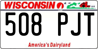 WI license plate 508PJT
