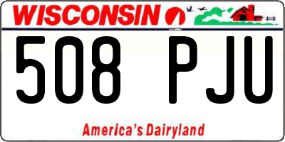 WI license plate 508PJU