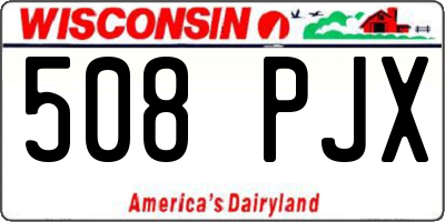 WI license plate 508PJX