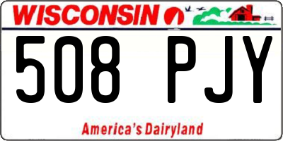 WI license plate 508PJY