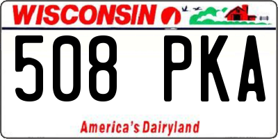 WI license plate 508PKA