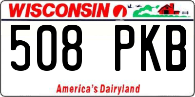 WI license plate 508PKB