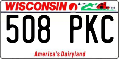 WI license plate 508PKC