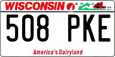 WI license plate 508PKE